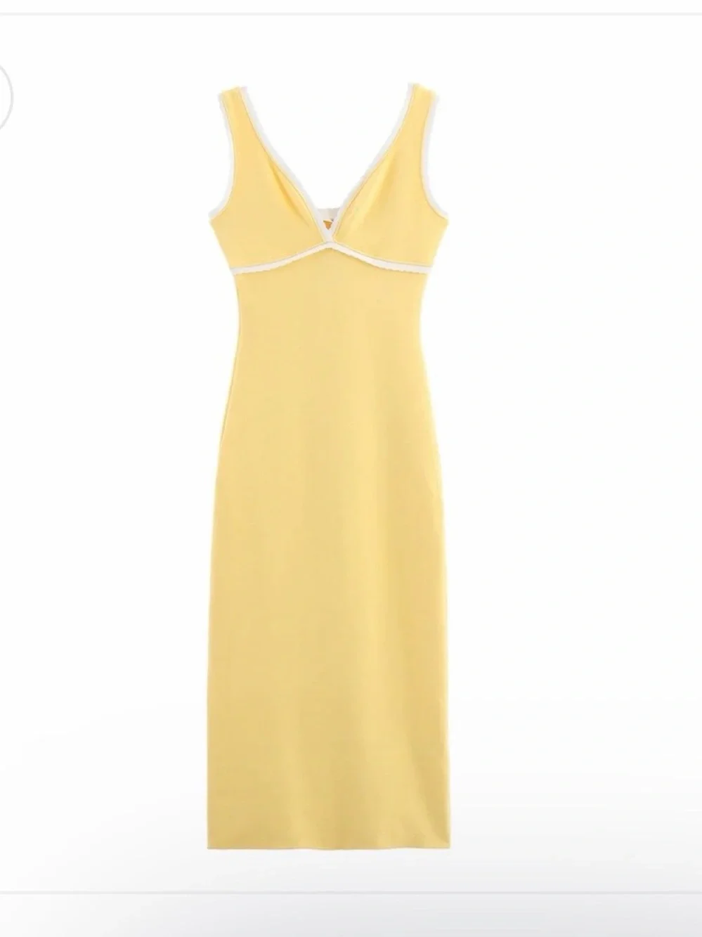 Yellow Contrast Trim Maxi Dress – Size Medium - Picture 2 of 5